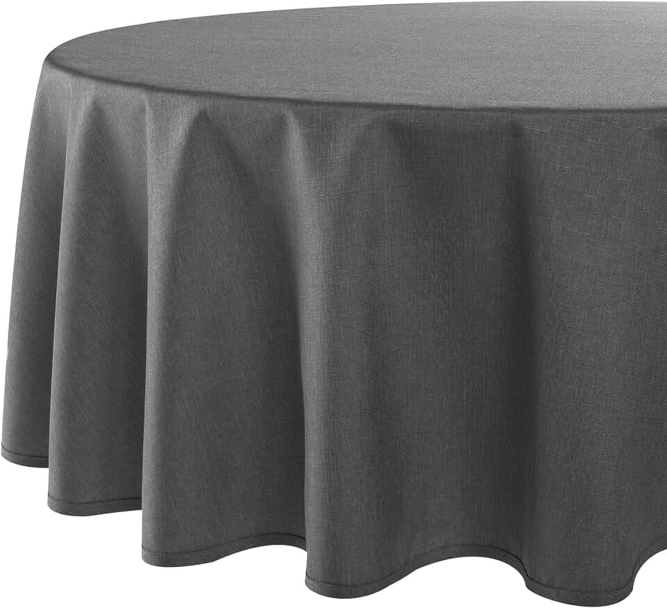 Tischdecke Wien Home, Moderne Tischwäsche mit Fleckschutz für das ganze Jahr, anthrazit, 160x220 cm oval