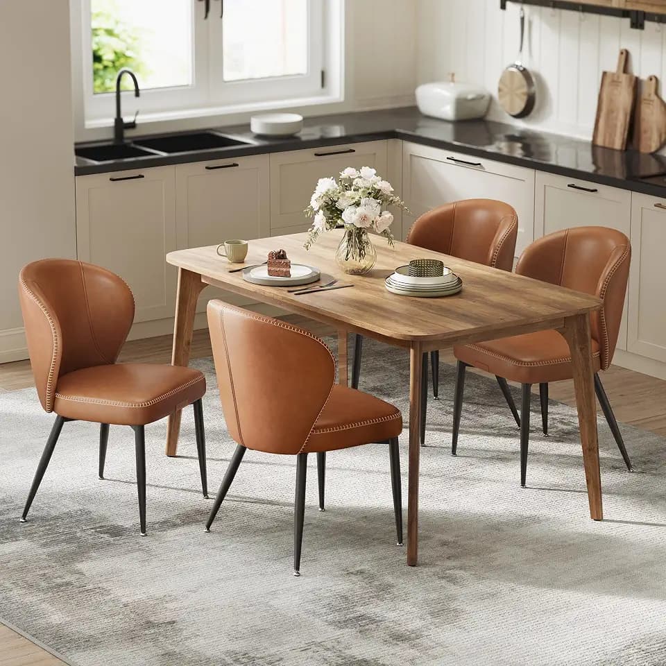 VASAGLE Dining Chairs Set of 4, Upholstered Kitchen Chairs
