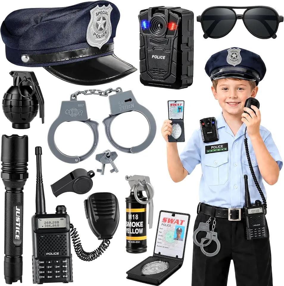 Police Toys with Kids Police Accessories, Halloween Dress Up for Kids 3-10