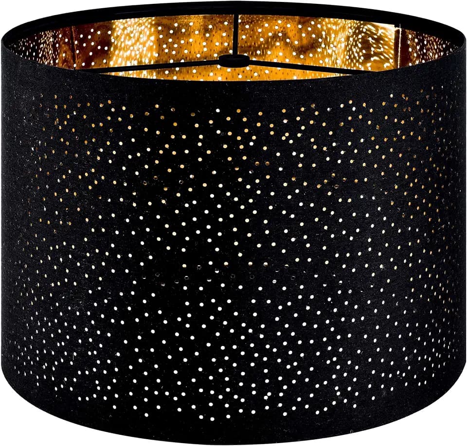 GO&SO Lamp Shades 1Pc,16" D x 10" H,Large Black Lampshade,Blue Green Floral