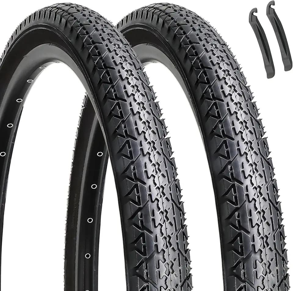 Hycline 26x2.125 Cruiser Bike Tires Set: 2-Pack 26-inch Premium Butyl Rubber High-Performance Folding Replacement Bicycle Tires for Beach Cruiser and Urban Commuting Bicycle