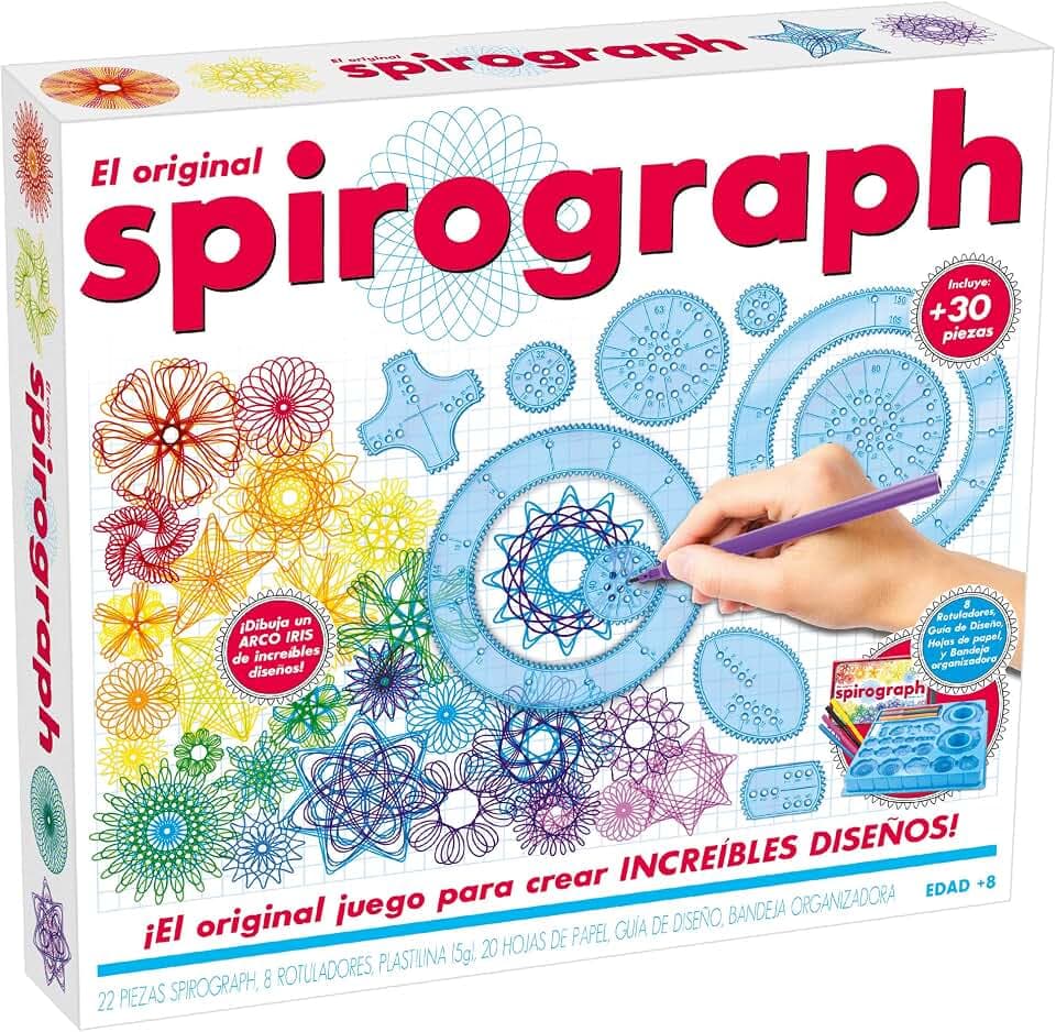 World Brands Spirograph Kinder - Spirograph Original | Spiral Designer | Mandala Schablone | Kreativ Set für Kinder | +30 Stücke | Spielzeug Ab 8 Jahre Mädchen Und Jungen