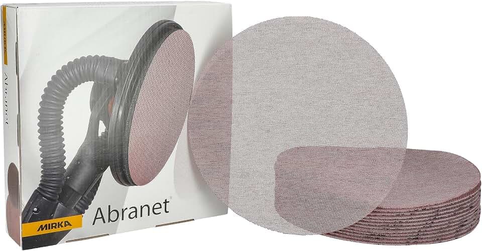 Mirka Schleifscheiben Abranet Netz Ø 225 mm Klett Korn P240 25 Stk | Netz-Schleifscheiben P240 25 Stück ideal für Holz Spachtel Lack Kunststoff Schleifen mit Klettsystem langlebig effizient