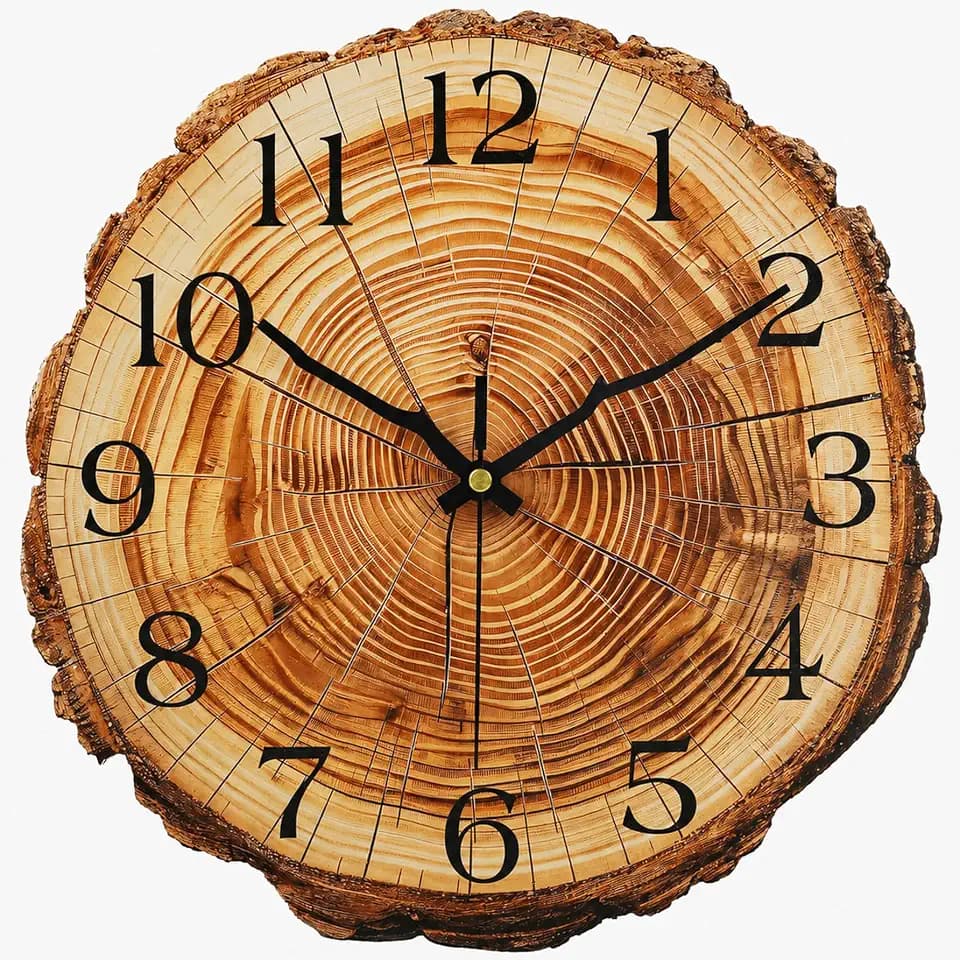 Wanduhr Ohne Tickgeräusche Modern Holz, Leise Wanduhren, Große Zahlen für Wohnzimmer, Küche & Schlafzimmer