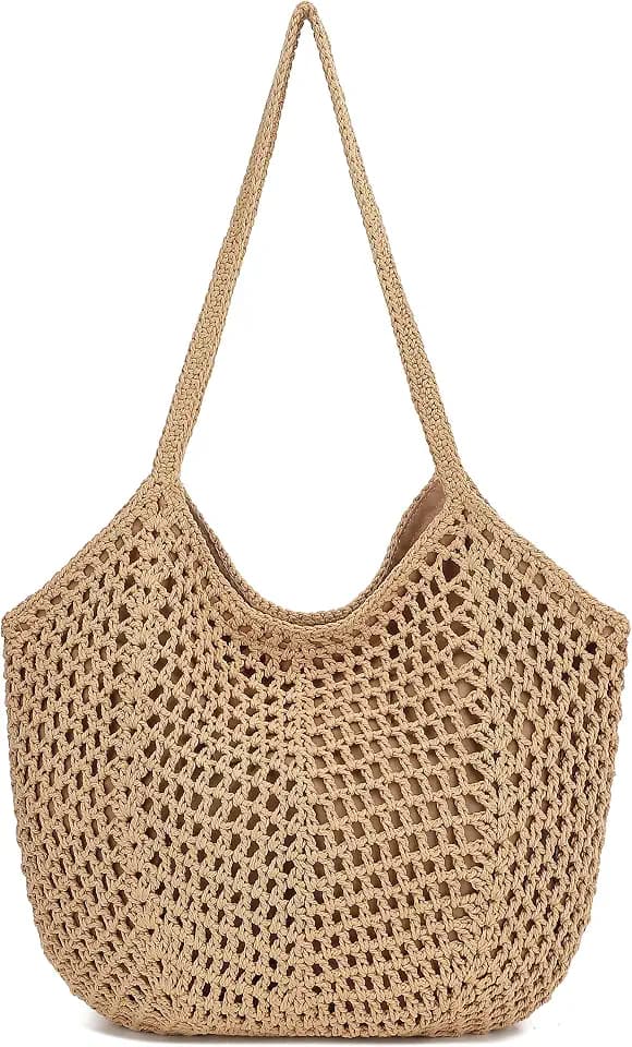 Bycobecy Crochet Tote Bag for Women Soft Summer Purse Beach Tote Bag Cute Handbag for Vacation, Work & Pool