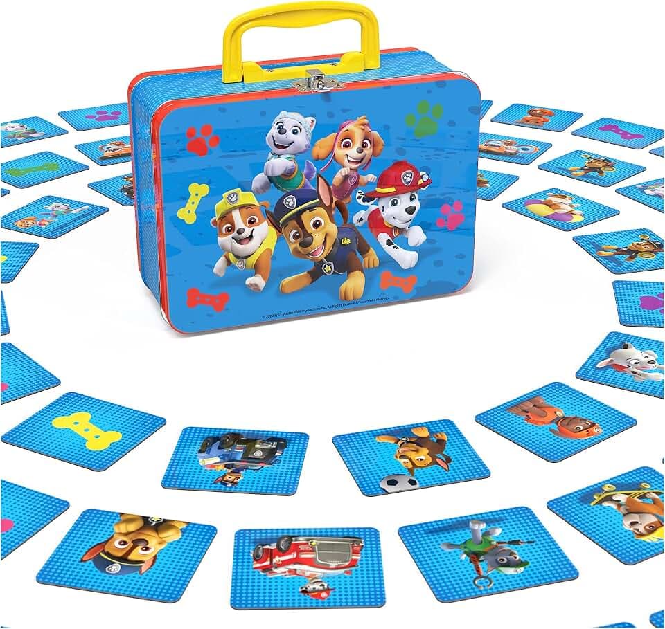 Spin Master Games PAW Patrol Memo-Spiel - klassisches Merkspiel im Design der beliebten Vorschulserie PAW Patrol im Metall-Köfferchen, für Kinder ab 3 Jahren