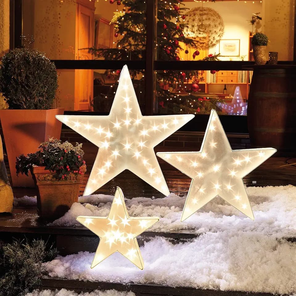 hellum LED Weihnachtsstern warmweiß außen mit Trafo, Ø55cm, 24 LED