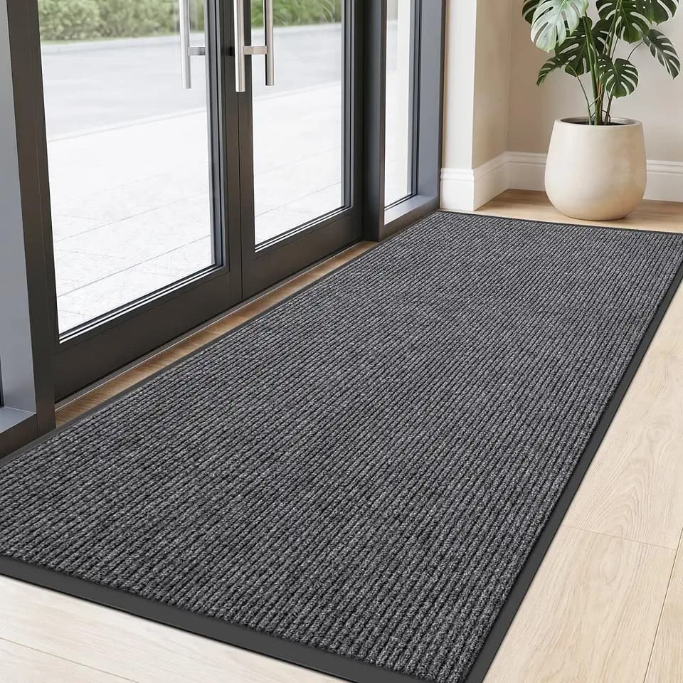 Front Door Mat 4'x5', Heavy Duty Waterproof Indoor Outdoor Doormat