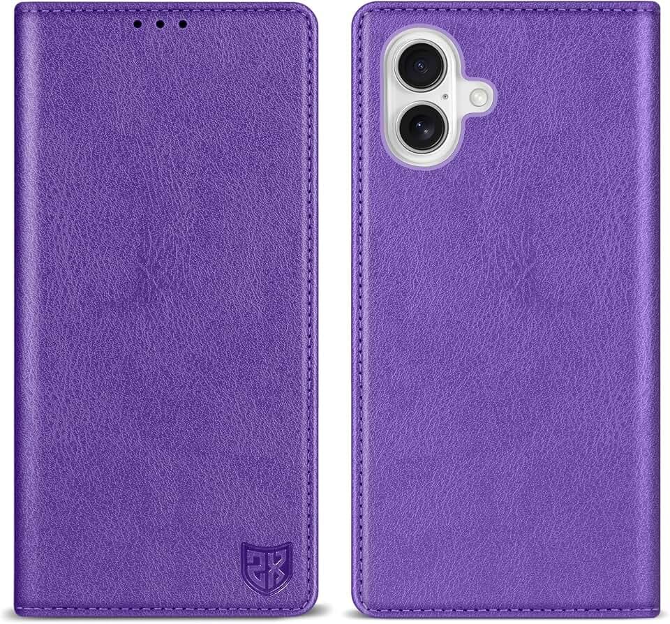 ZZXX for iPhone 17 Wallet Case Strong Magnetic 6.3 inch,Purple