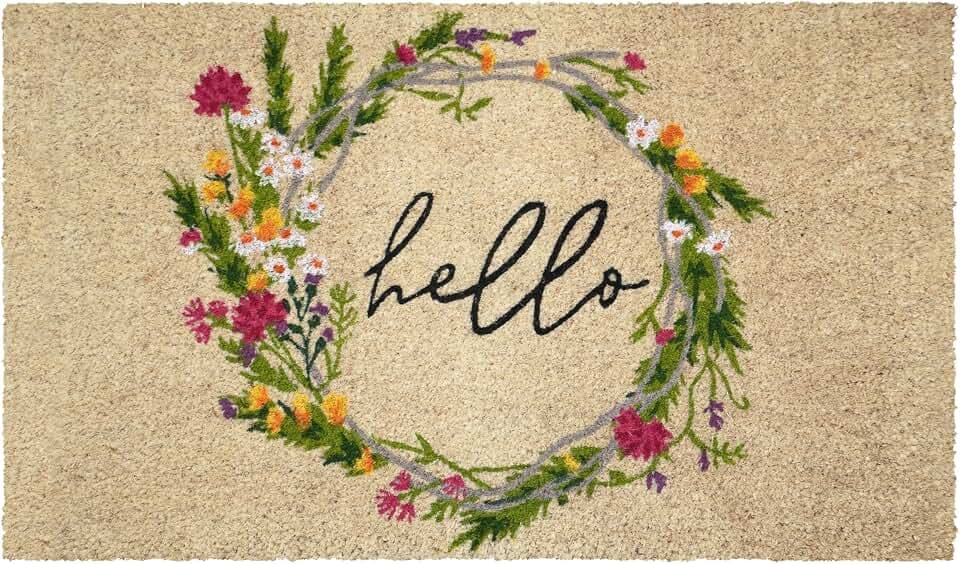 Calloway Mills Cottage Floral Wreath Doormat (18" x 30" x 1.50")