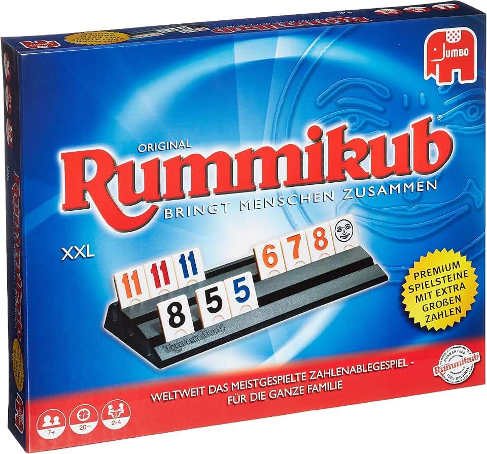 Jumbo Spiele Original Rummikub XXL - Für Erwachsene und Kinder ab 7 Jahren