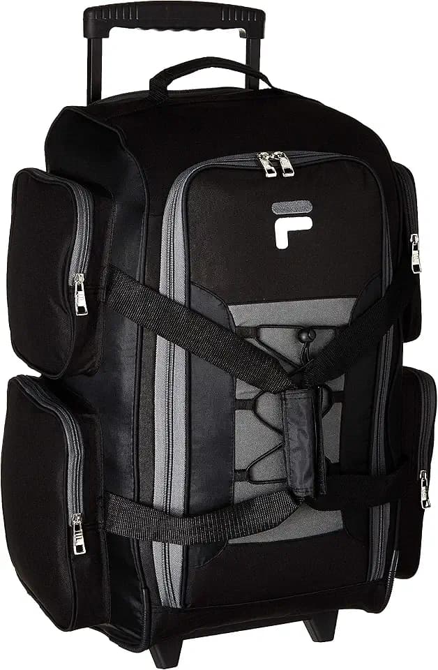 Fila 22" Lightweight Carry On Rolling Duffel Bag, Black, One Size