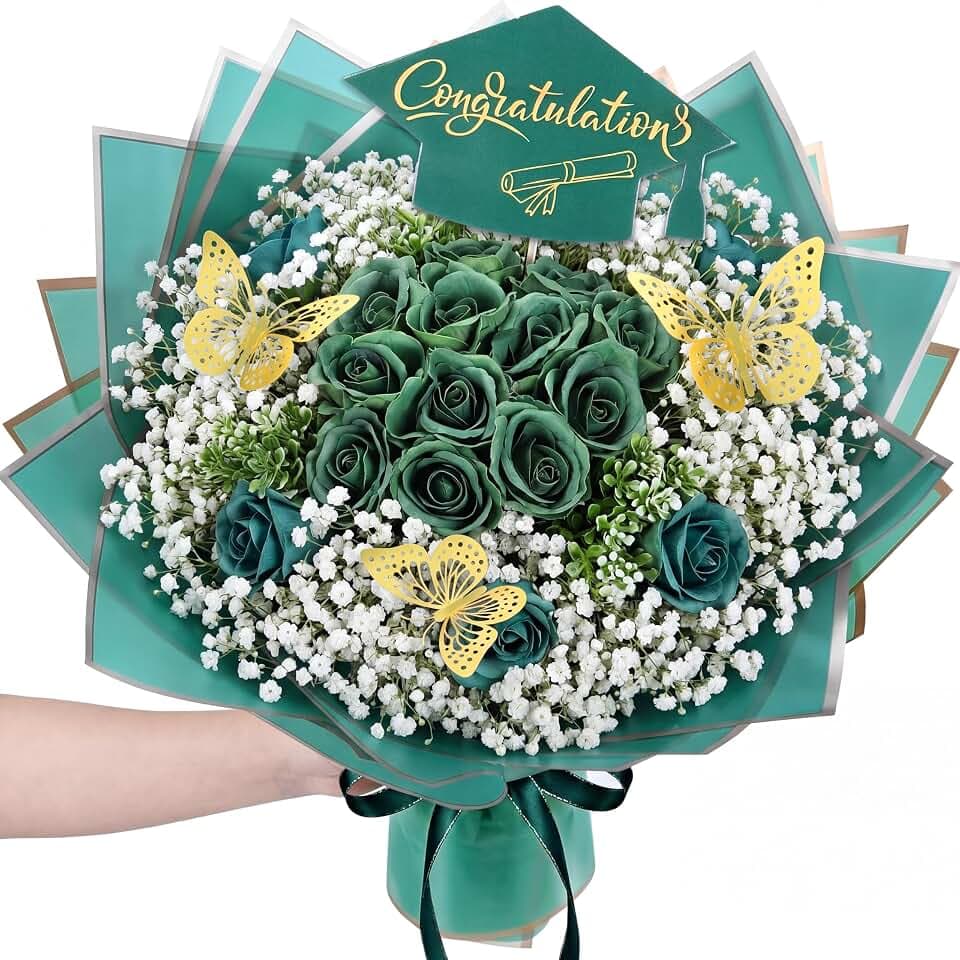 Gilprop 127 Pcs Graduation Money Flower Bouquet Kit, Green