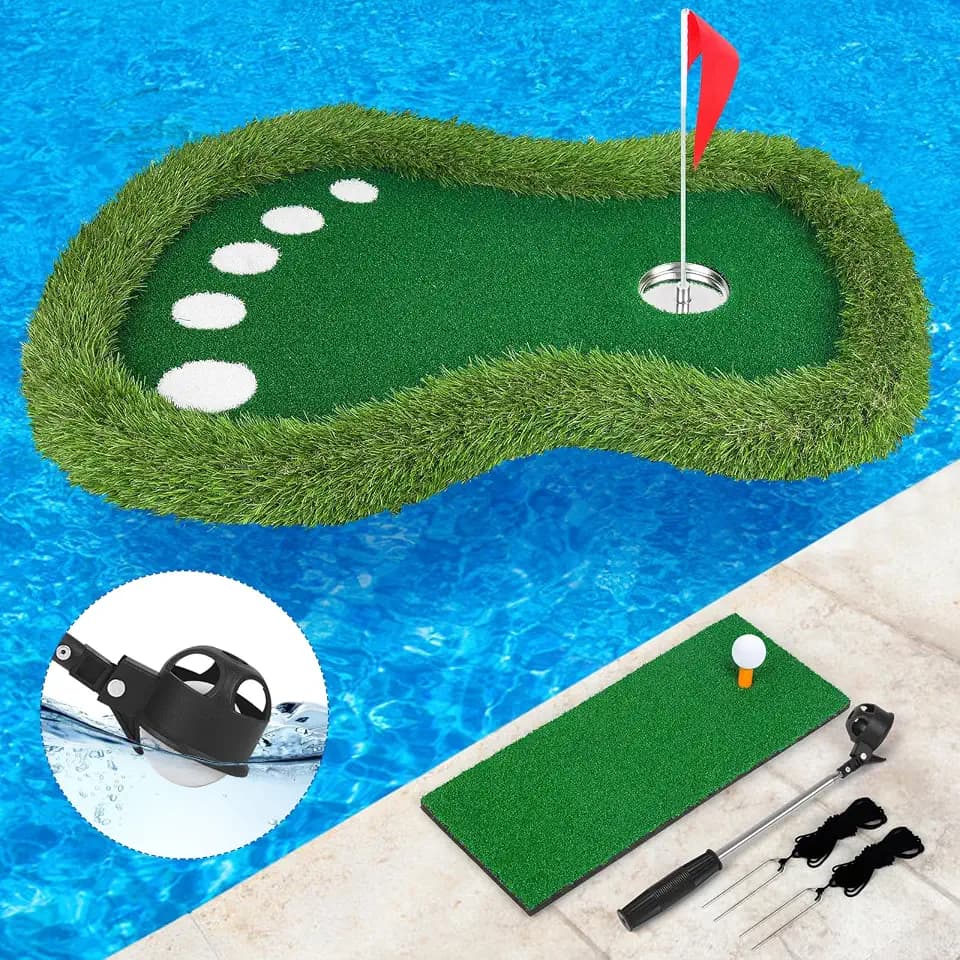 Floating Golf Green for Pool, Floating Chipping Game Mat for Lake
