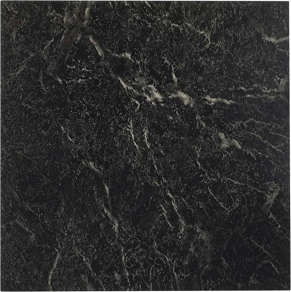 Nexus Peel & Stick Vinyl Floor Tiles, 20-Pack, 12 x 12 in, Black