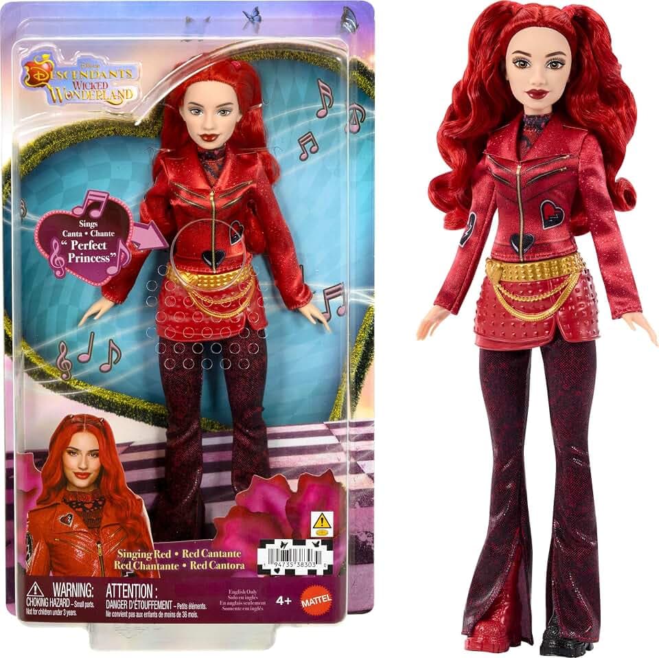 Mattel Disney Descendants: Wicked Wonderland Singing Red Doll with Movie-Inspired Clothes, Sings “Perfect Princess” in English