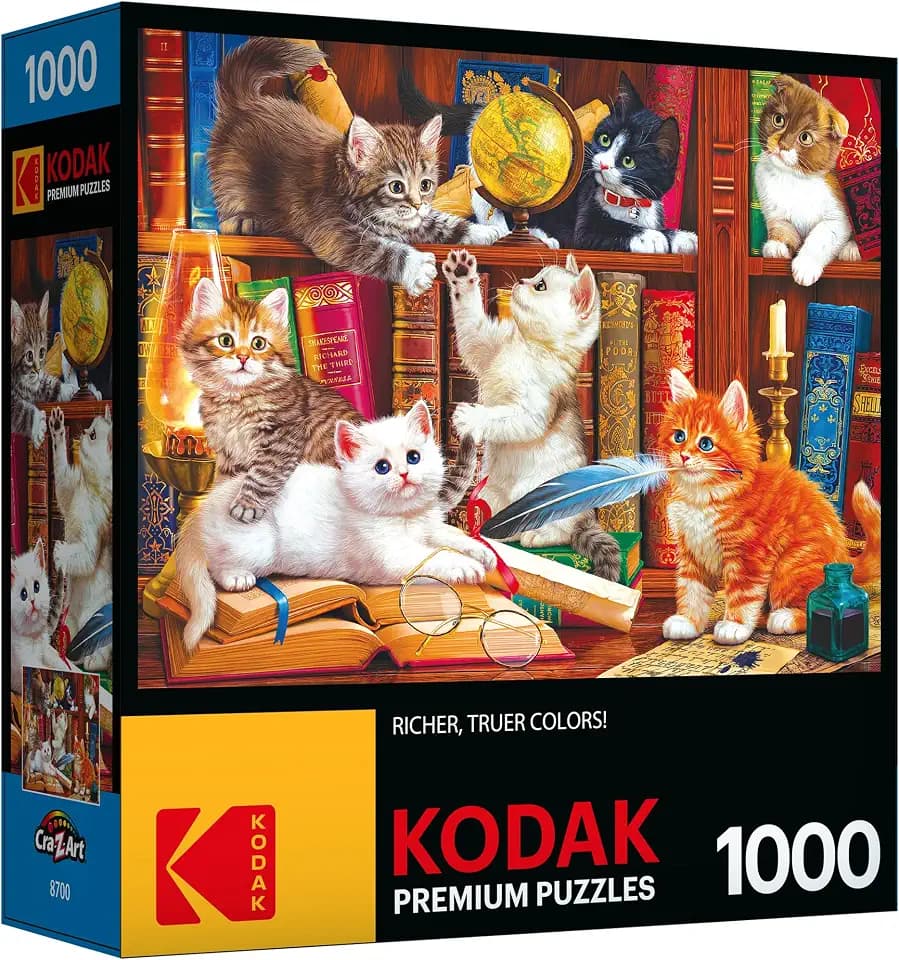 RoseArt Kodak Premium Library Mischief 1000 Piece Jigsaw Puzzle for Adults