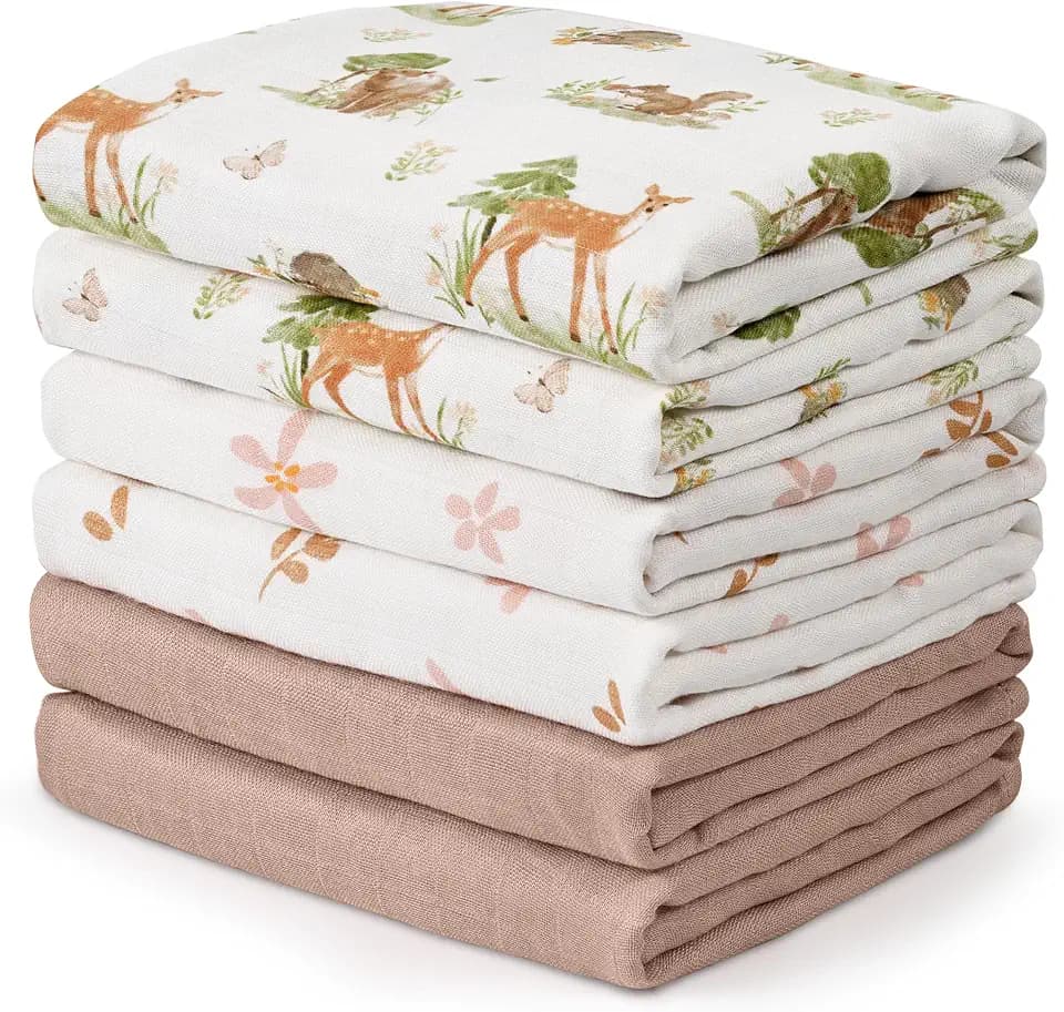 GLLQUEN BABY Receiving Blankets Muslin Swaddle Blanket for Newborn Girl Boy
