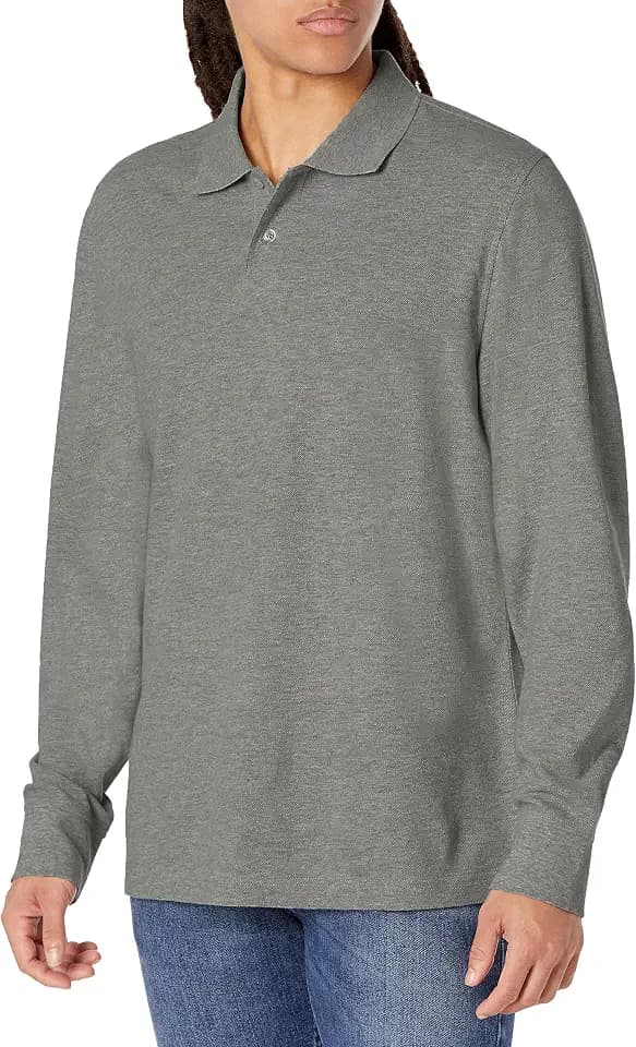 Amazon Essentials Men's Long-Sleeve Pique Polo Shirt