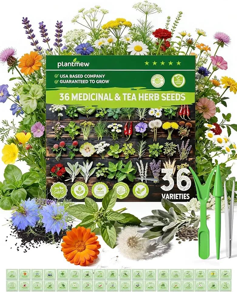 36 Medicinal Herb Seeds Variety Pack, Non-GMO Herbal Tea Garden Seeds