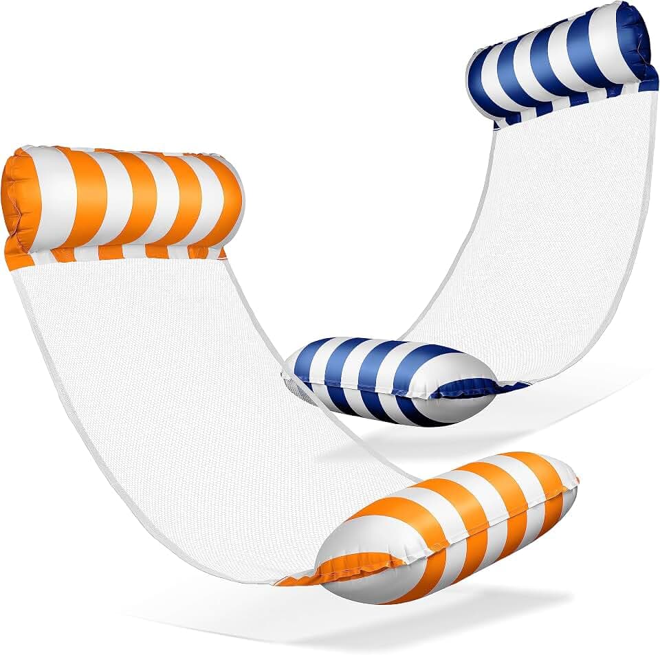 Balinco – Aufblasbare Wasserhängematte Luftmatratze mit 2 Luftkammern & Nylon Netz für Pool – Floatie Wassermatratze Relaxliege für Erwachsene & Kinder – Sommer Poolzubehör