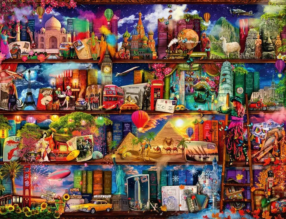 Ravensburger Wunderpuzzle World of Books, 2000-teiliges Puzzle, 2000 Teile, Puzzles für Erwachsene und Kinder ab 14 Jahren, Geschenk für Kinder und Erwachsene, Maße 98 x 75 cm