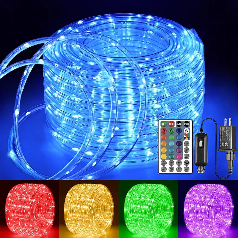 Ollny Color Changing Rope Lights Outdoor, 33FT 100LED String Lights
