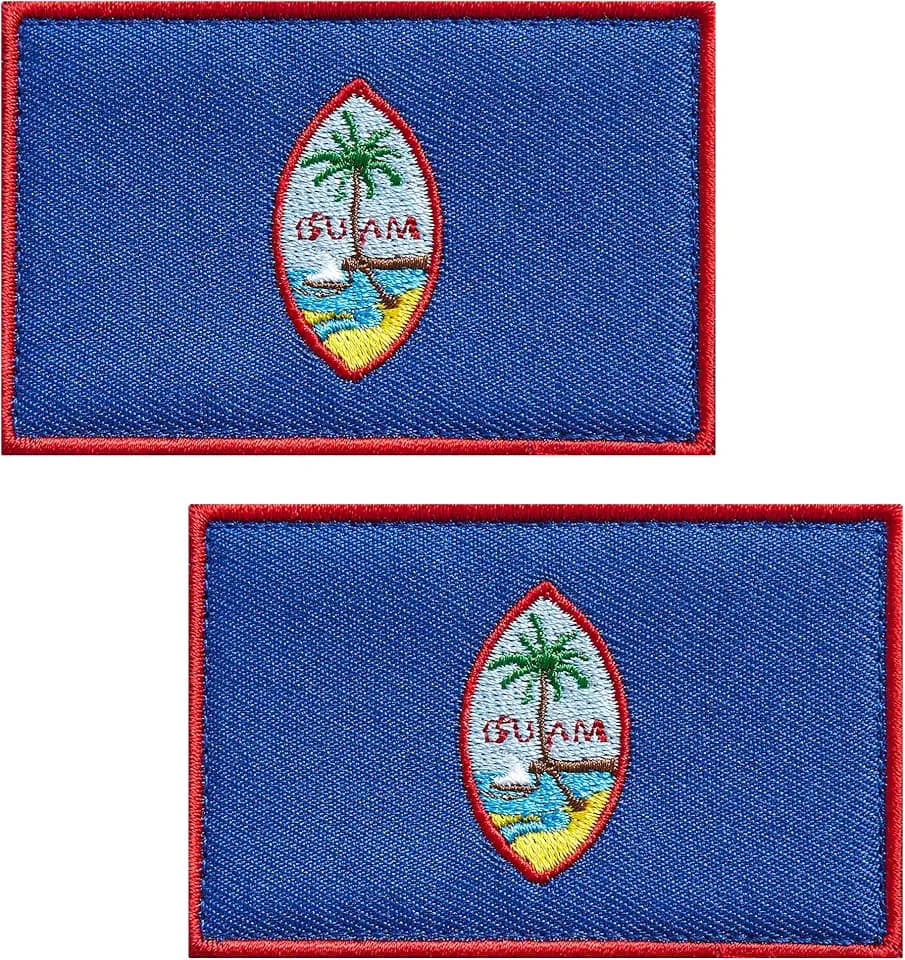 Guam Flag Embroidered Patches Guamanian Flags Patch Guam Military Tactical Patch Team Logo Decorations(2Pack)
