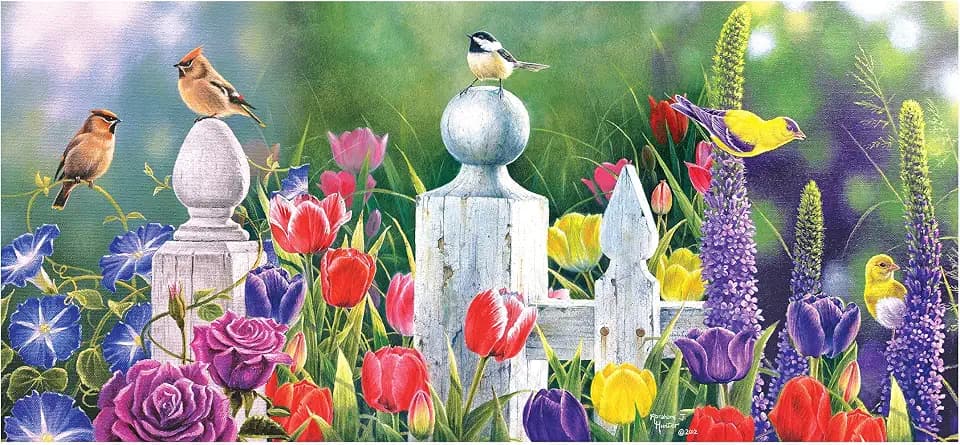 RoseArt - Abraham Hunter - Garden Birds - 1500 Piece Jigsaw Puzzle