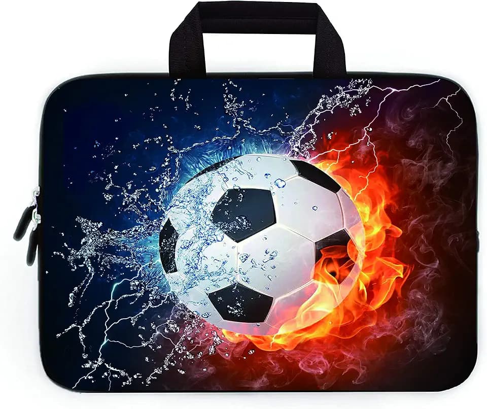 11" 11.6" 12" 12.1" 12.5" inch Laptop Carrying Bag Chromebook Case Notebook Ultrabook Bag Tablet Cover Neoprene Fit Samsung Google Acer HP DELL Lenovo Asus (11 11.6 12.1 12.2 inch, Football Fire)