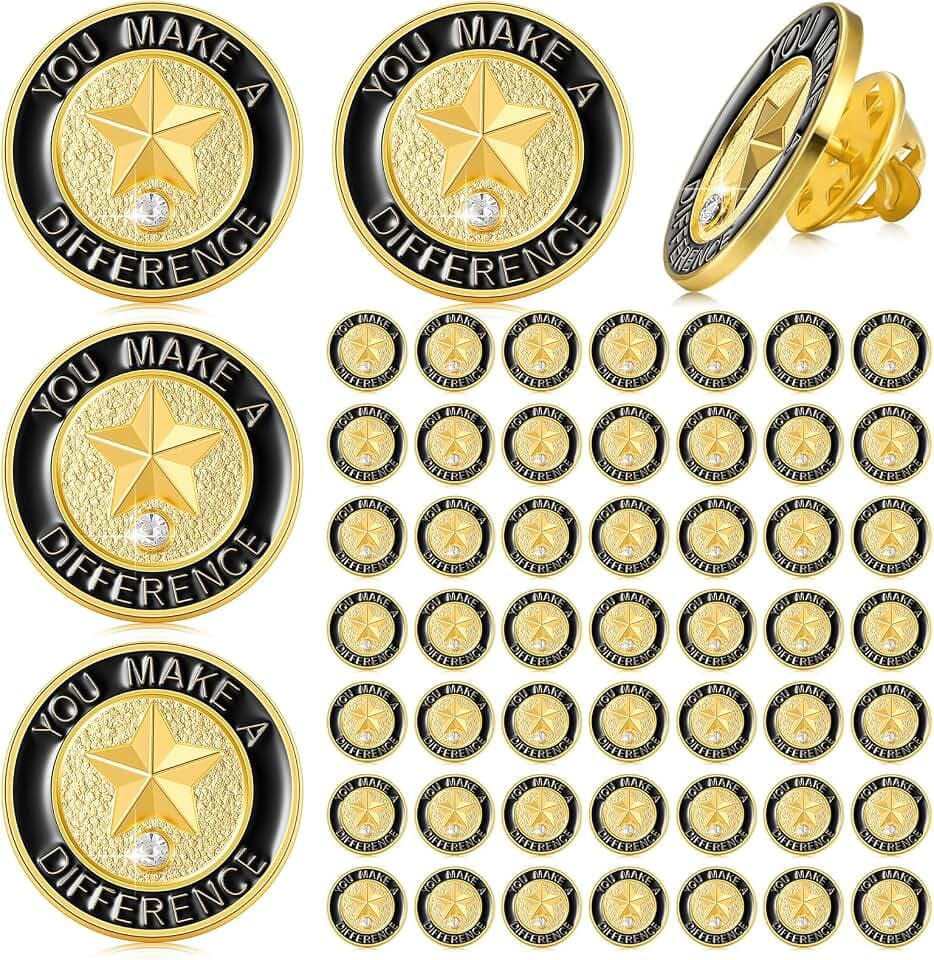 Ceenna 50 Pcs Employee of the Month Star Lapel Pins, You Make A Difference