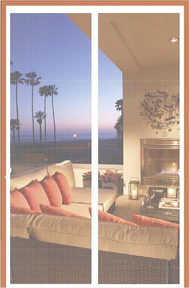 Magnetic Screen Door Fits Door Size 32 x 80, Screen Size 34" x 81", White Fiberglass Screen Doors Mesh Heavy Duty, Door Screen Magnetic Closure for Front Back Single Door (White)