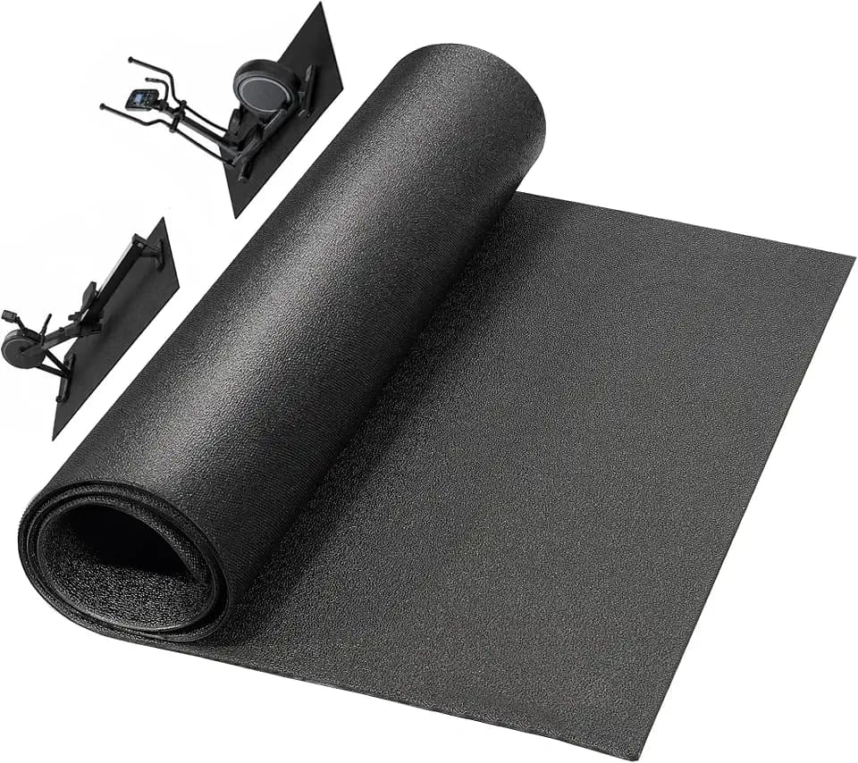 HULKFIT High Density 1/4-Inch Equipment Mat – Non-Slip Floor Protection Pad for Treadmill, Elliptical, Exercise Bike, Yoga & Heavy Gym Equipment – 36" L x 78" W (3 x 6.5FT)