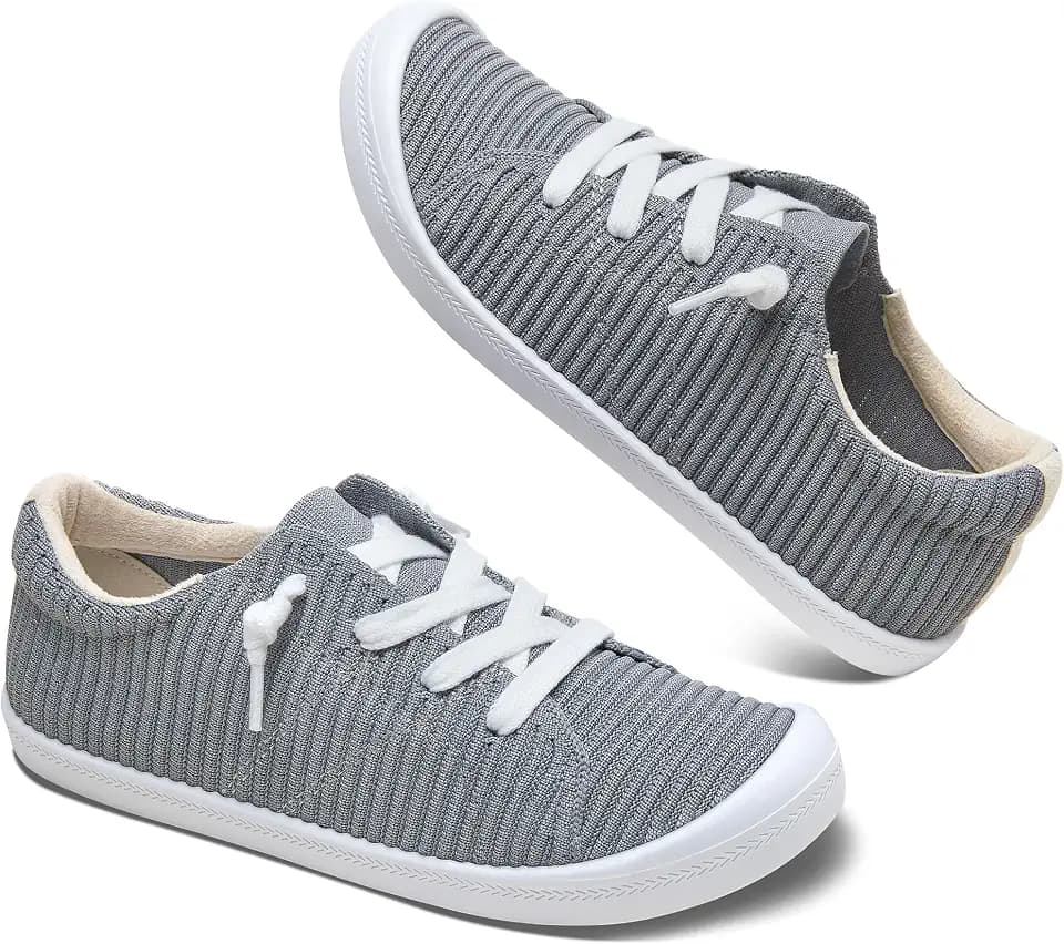 AISFAESㅤ Mesh Slip On Shoes Women Comfort Knit Slip On Loafer Casual Fashion Sneaker Lightweight and Breathable Walking Flats