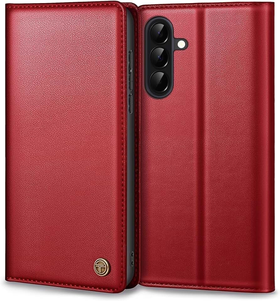 Handyhülle für Samsung Galaxy A57 5G Hülle, Premium Leder Schutzhülle Tasche für Samsung A57 5G Hülle Wallet Kartenfach Standfunktion Flip Case für Samsung Galaxy A57 Klappbar,Rot