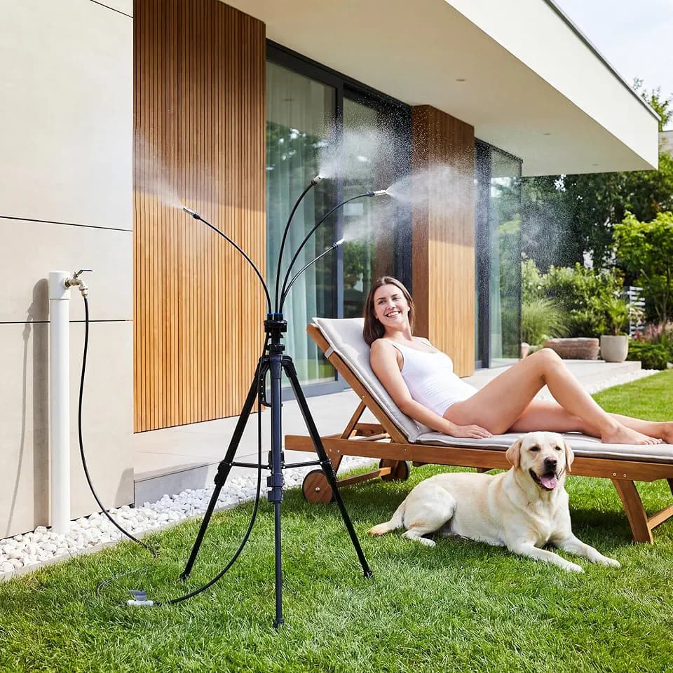 HOMENOTE Standing Misters for Outside Patio, 4.8FT Adjustable Height