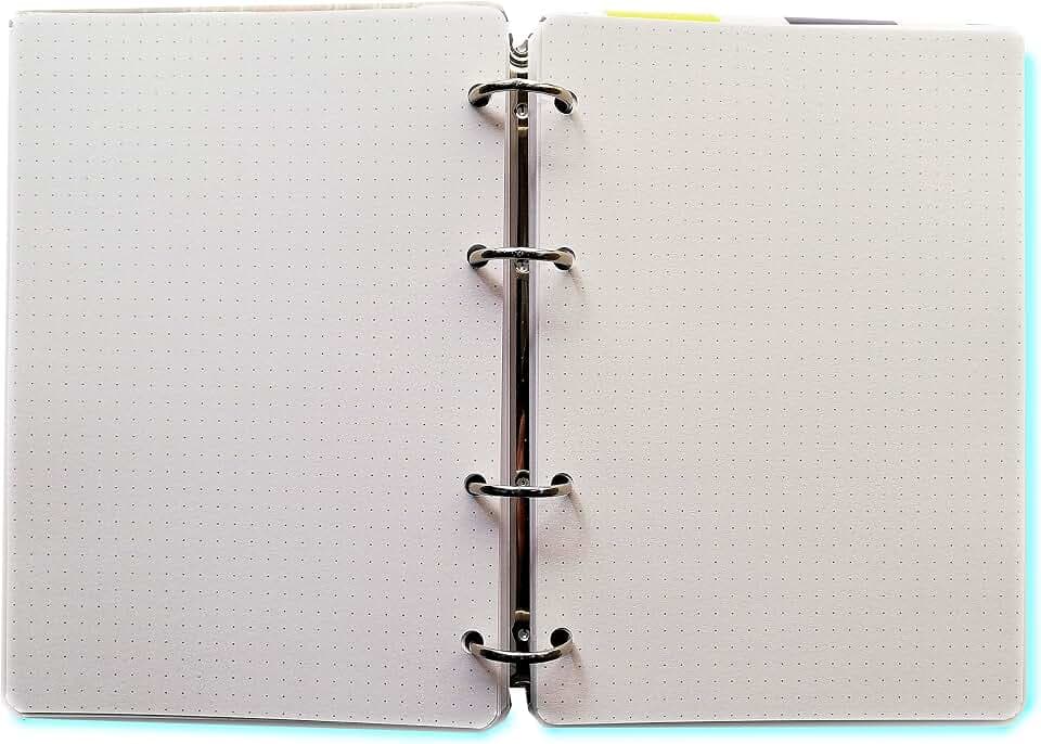 com Ersatzpapier für Ordner A5 mit 4 Löchern (200 gepunktete Blätter)