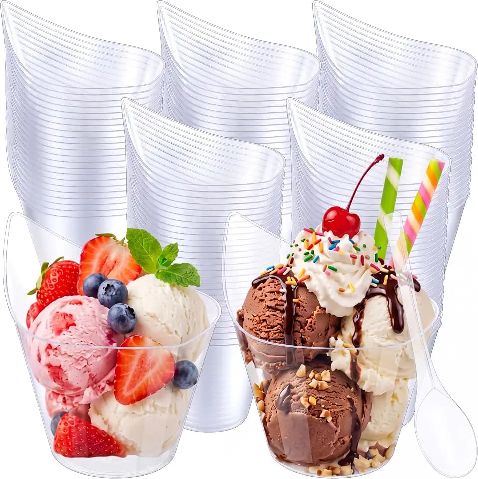 200 Pack 7 Oz Clear Clear Plastic Dessert Cups