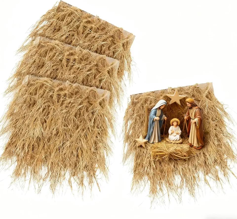 XLX TURF Fake Hay Table Placemats for Western Fall Party Decor