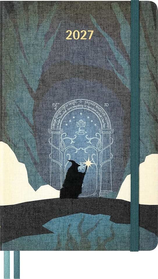 Moleskine Wochenkalender 12 Monate 2027, Der Herr der Ringe, Liniert mit Hardcover, Elastischer Verschluss, Gandalf, Format Large 13x21 cm