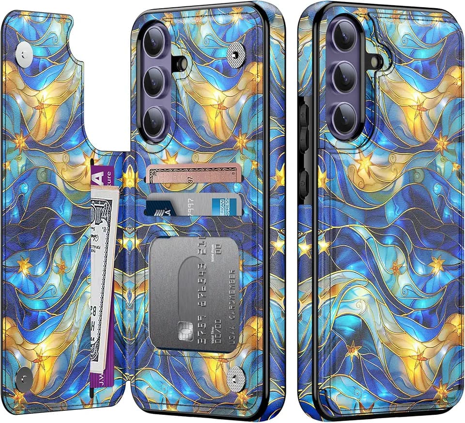bemal Wallet Case for Samsung Galaxy S24 Plus, Cute Floral Phone Cover