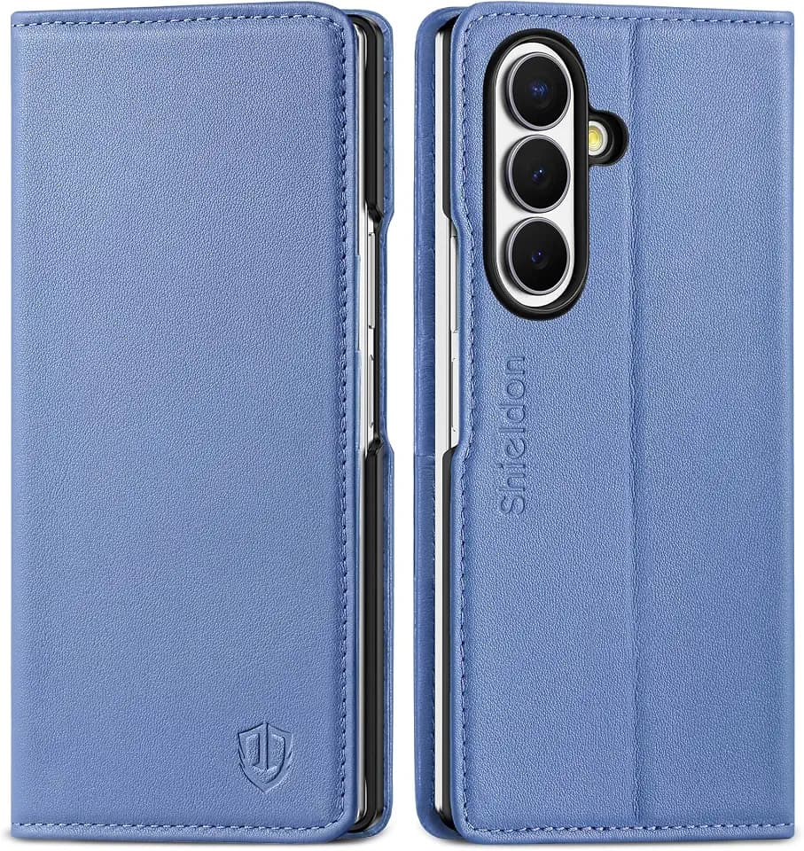 SHIELDON Leather Case Wallet for Galaxy Z Fold 8 Ultra, Wisteria Purple
