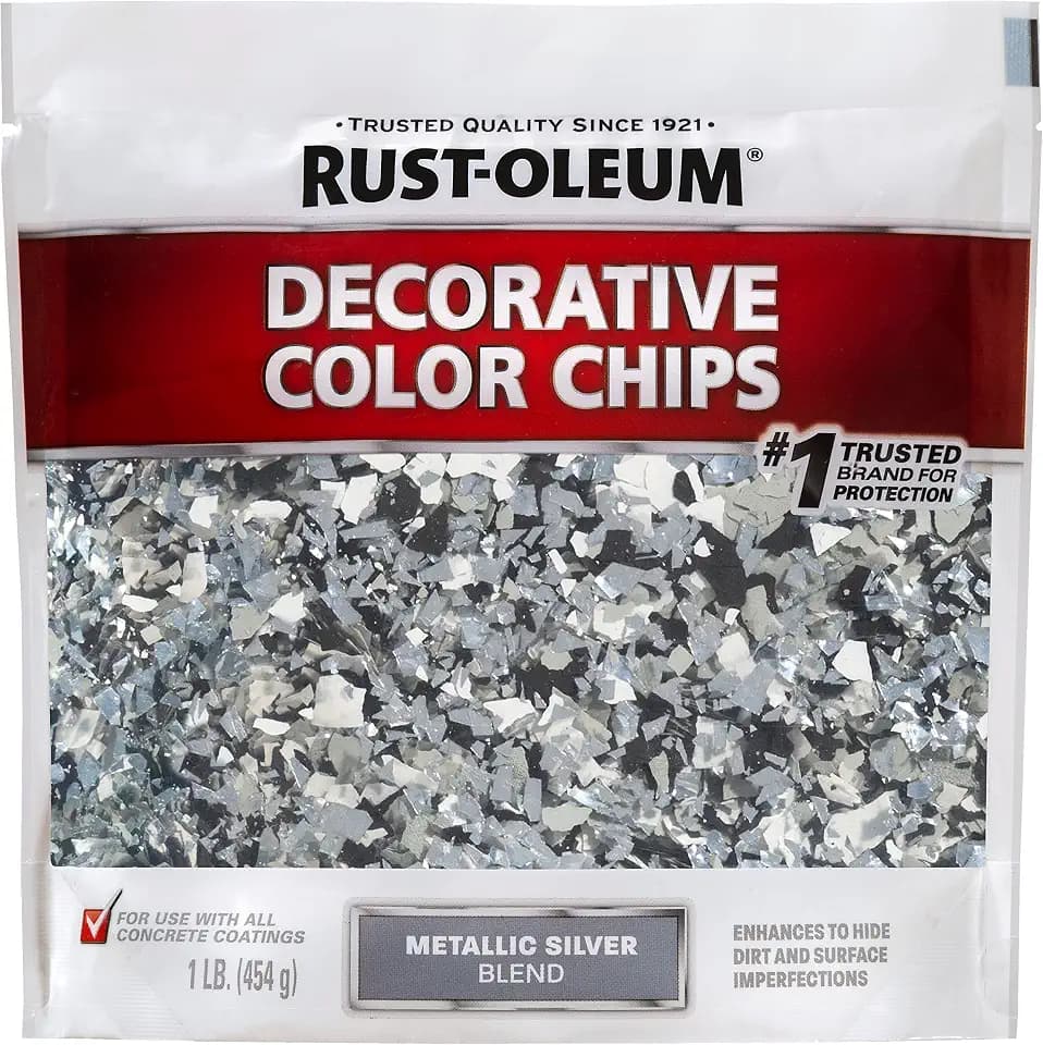Rust-Oleum 336054 Decorative Color Chips, Metallic Silver Blend, 1 lb