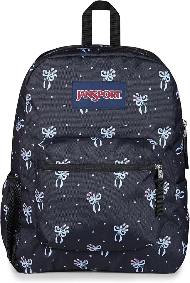JanSport 26L Cross Town Backpack – 12 inch Daypack, Pastel Petals Black