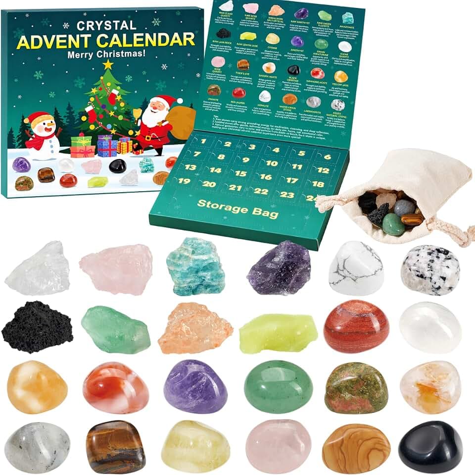 Crystal Advent Calendar 2026 for kids 24 Days Gemstone Advent Calendar