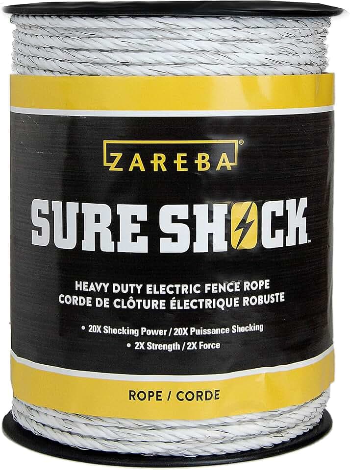 Zareba HDR656WA-Z Elektrozaun, robust, stoßfest, 8 mm, Weiß