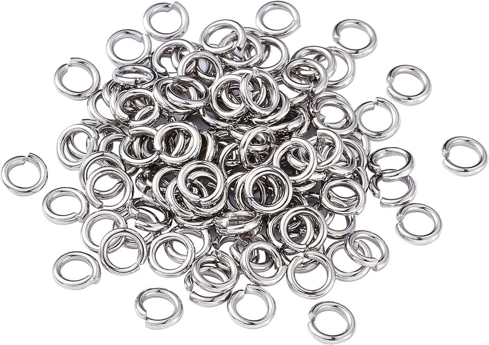Craftdady 2.000 offene Edelstahlringe, 5 mm und 1 mm dick, zur Schmuckherstellung