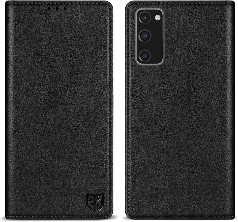 ZZXX for Galaxy S20 FE Wallet Case Strong Magnetic 6.5 inch,Black