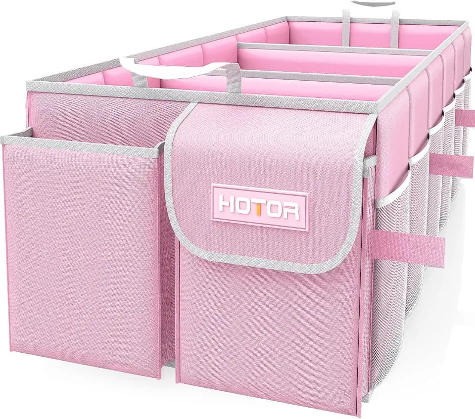 HOTOR Trunk Organizer - Foldable Car Organizer for SUVs & Sedans Storage