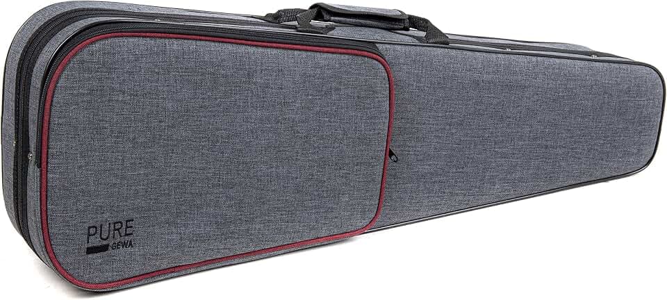 PURE GEWA Violinkoffer in grau mit Rucksackriemen und Tragegriff 4/4